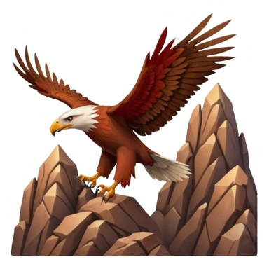 Red eagle on montains  sticker