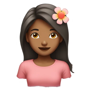 Girl with heart eyes and flower sticker