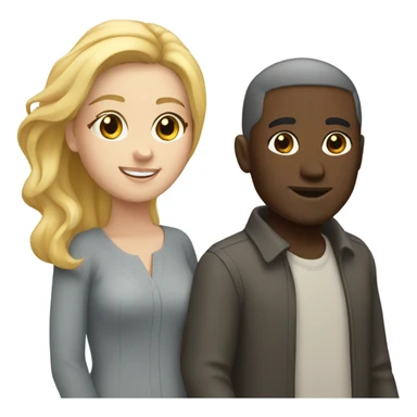 Interracial couple black man white woman  sticker