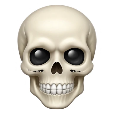 classic skull emoji with a slight grin sticker