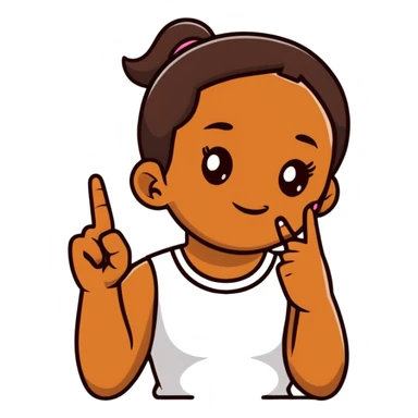 Brown girl with middle finger sticker
