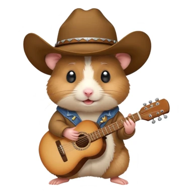 Hamster with a cowboy hat and guitar  sticker