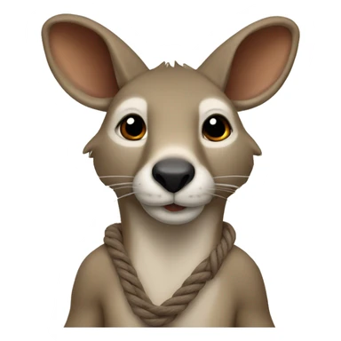 Kangourou qui fait de la corde à sticker