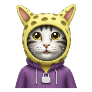 spongebob wearing a cat costume sticker