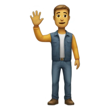 Man making a stop sign with his hand in front of him sticker