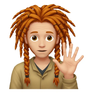 Ginger dreads twirling dread around finger sticker
