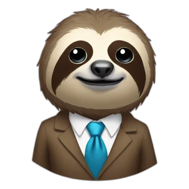 Sloth in tie sticker