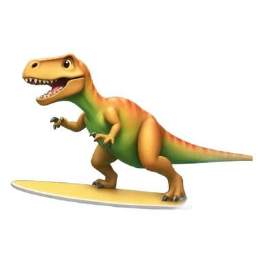Dinosaur surfing sticker