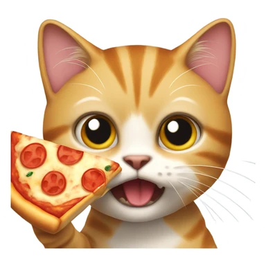 Cat eating a pizza in in one bite sticker