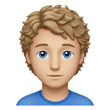 20 year old boy with slightly curly dark blonde hair and blue eyes  sticker