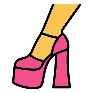 pink platform heel with a leg in stockings sticker
