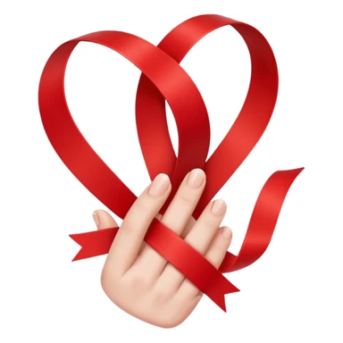 finger with ribbon sticker