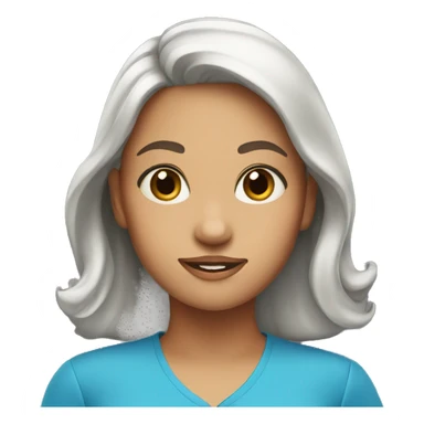 A girl with wearing blue blouse sticker