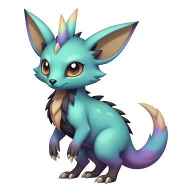 cool colorful dark pastel edgy fantasy animal hybrid Fakemon full body sticker