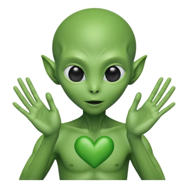 Alien from the movie Alien making heart sign with hands sticker