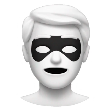 slpit midlle black and withe mask sticker