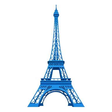 create a blue emoji of tour eiffel. 2D style sticker