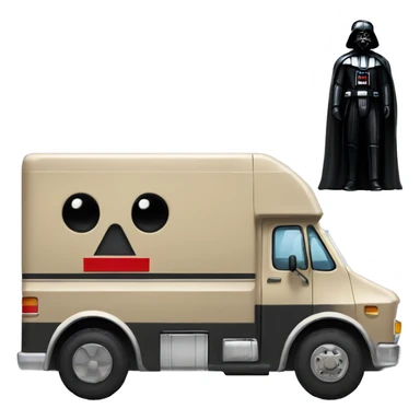 1976 long mail delivery truck Darth Vader sticker