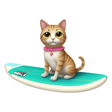 cat in a tutu on a surfboard  sticker