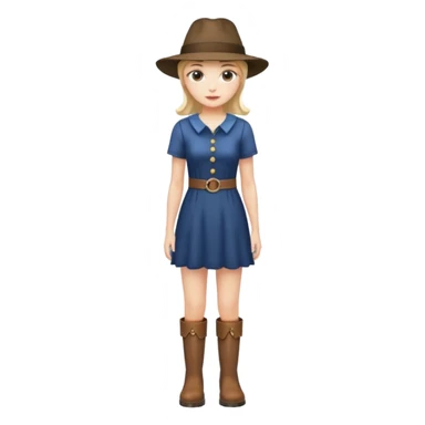 fai il vestito più corto e degli stivali e un cappelli sticker