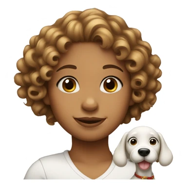 A curly girl with a snoopy  sticker