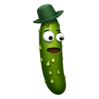 Pickle wearing a hat sticker