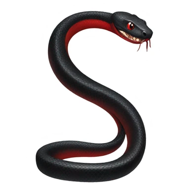 Long Black snake with red belly detailed sticker