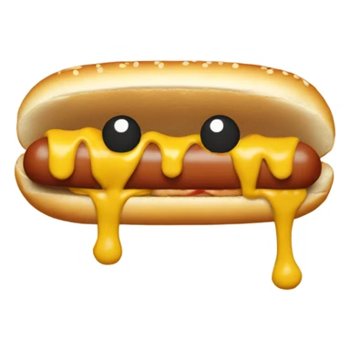 hotdog with mustard as hair sticker