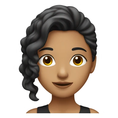 Una chica blanca con pelo largo y negro  sticker