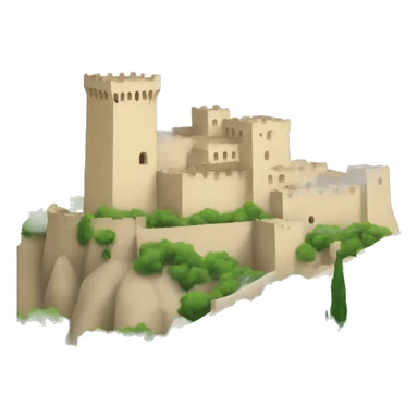 Mediterranean Castle on a hill  sticker