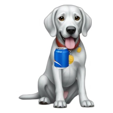 Braque de weimard avec une canette de Pepsi sticker