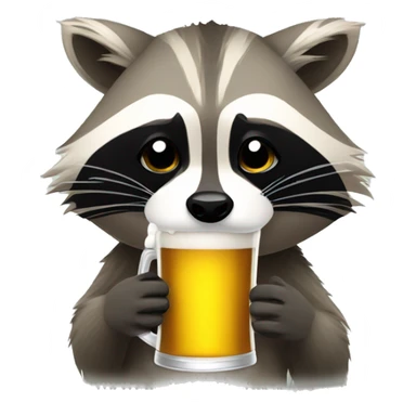 raccoon drinking beer at 3pm sticker