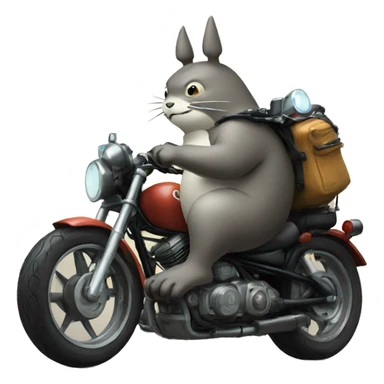 a totoro on a motorcycle sticker