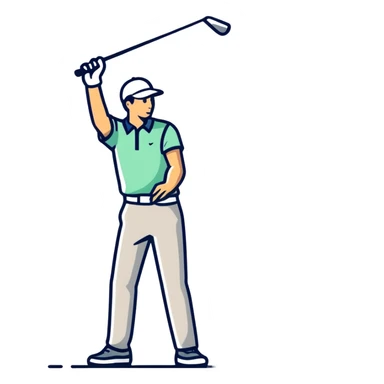 A male golfer holding a really large nickel in his hand sticker