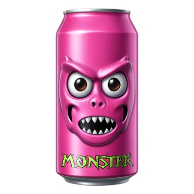 Pink monster energy drink with the logo of original monster company energy drink do not add the face in it just normal monster can  sticker