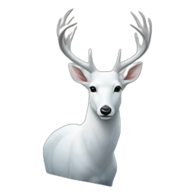 white deer reflected in the snow sticker
