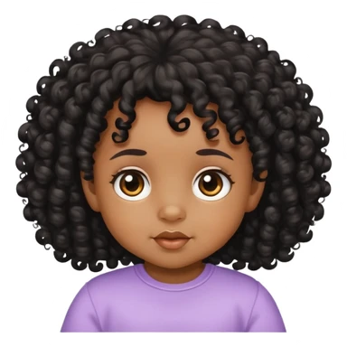super pretty medium brown skin baby with black curly hair sticker