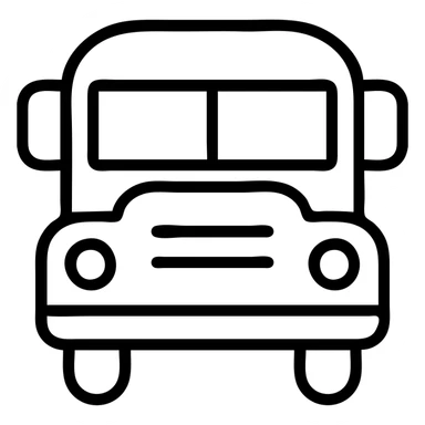 outlined school bus icon with no fill sticker
