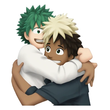 Bakugo Katuski and izuku midorya hugging sticker