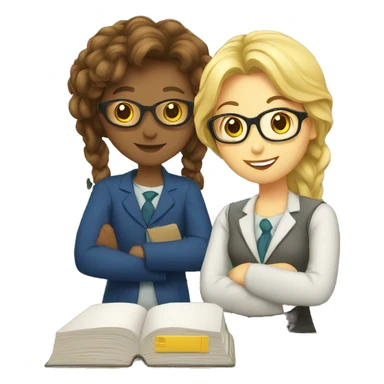 teacher and students sticker