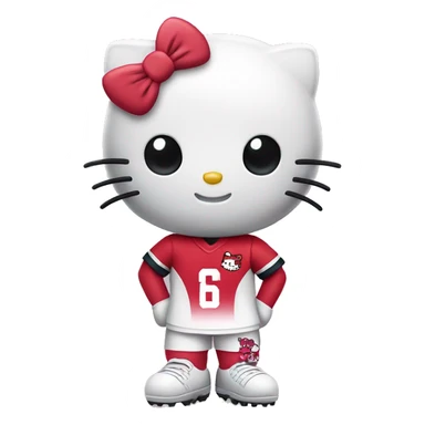 hello kitty with the symbol of the naple football team sticker