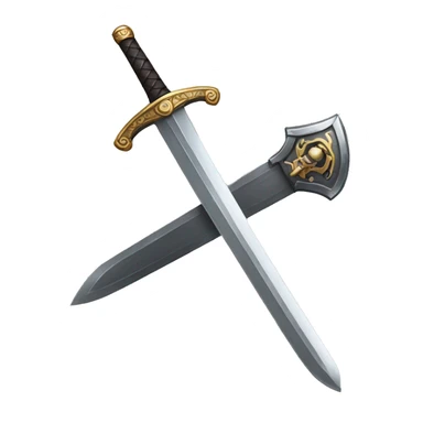 one silver sword and one iron sword sticker