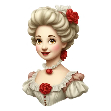 Vintage rococo girl with red hai sticker