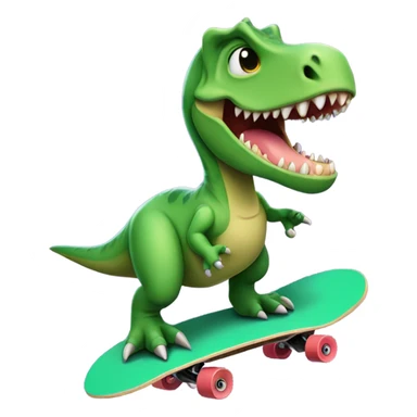 Dinosaur riding skate board sticker