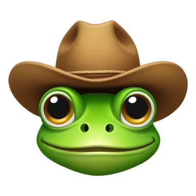 Frog wearing cowboy hat  sticker