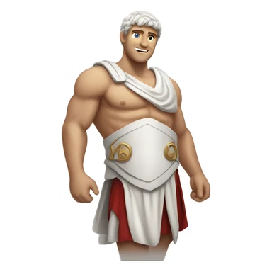 White Roman empir guy showing off his abs sticker
