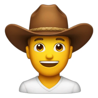emoji cowboy, flaming hat sticker