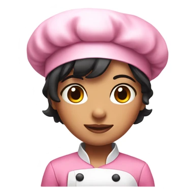 Girl chef with short black hair and pink outfit  sticker