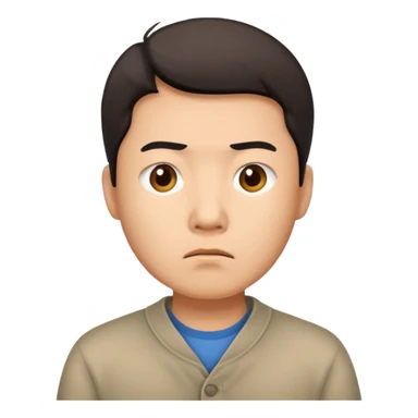 chinese man looking very confused but focused  sticker