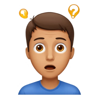 guy emoji but have his eyes looking up like there's something on his head  sticker